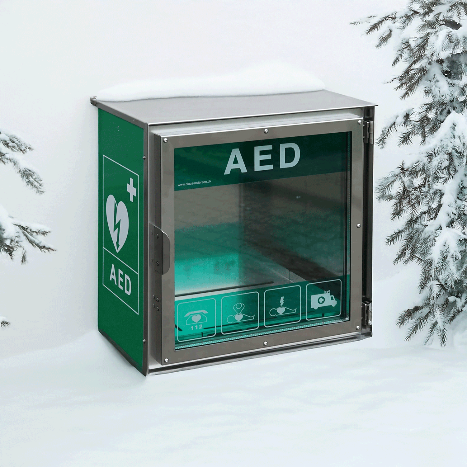 HeartGuard Protect Outdoor beheizt bis -40°C Edelstahl AED-Outdoorschrank