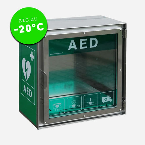 HeartGuard Protect Outdoor beheizt bis -20°C Edelstahl AED-Outdoorschrank