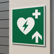 AED Hinweisaufkleber Pfeil oben