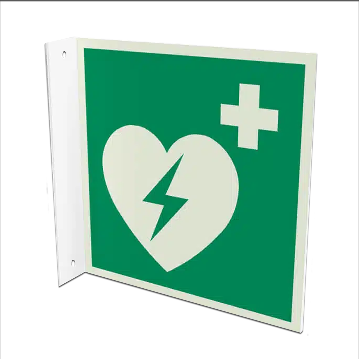 AED-Hinweisschild Fahne