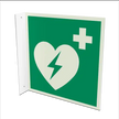 AED-Hinweisschild Fahne