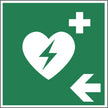 AED Hinweisschild Pfeil links