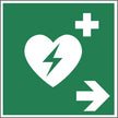 AED Hinweisaufkleber Pfeil rechts