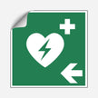 AED Hinweisaufkleber Pfeil links