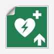 AED Hinweisaufkleber Pfeil oben