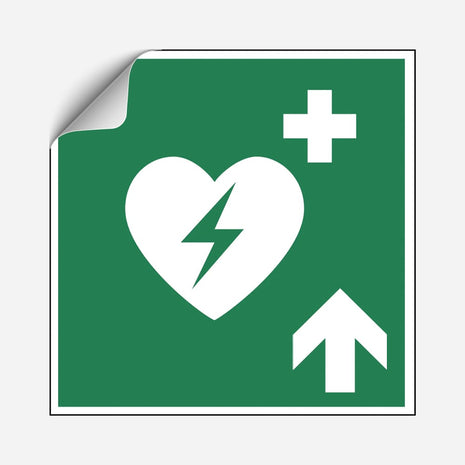 AED Hinweisaufkleber Pfeil oben
