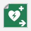 AED Hinweisaufkleber Pfeil rechts