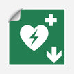 AED Hinweisaufkleber Pfeil unten